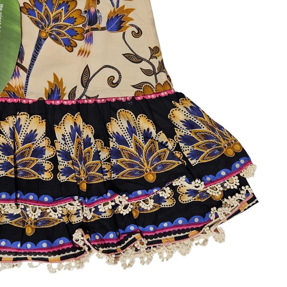 Farm Rio Ainika Floral Mini Skirt Cream Women XS Side Zipper Vacation NWT - Picture 2 of 5